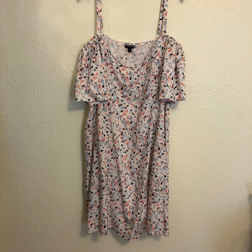 Torrid Mini Challis Cold Shoulder Trapeze Dress Women's Abstract - Plus Size 4